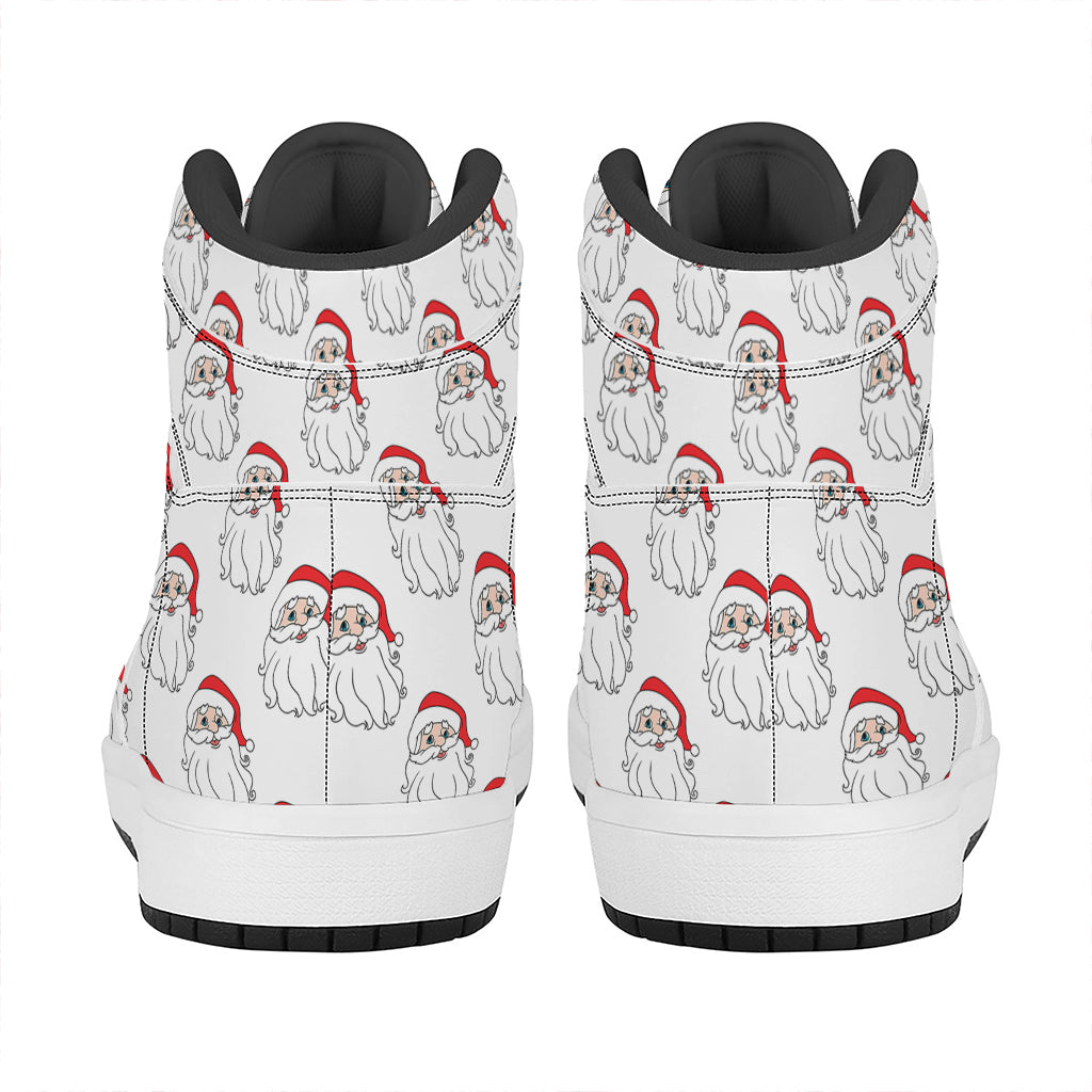 Christmas High Top Leather Sneakers with Santa Claus