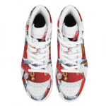 Christmas High Top Leather Sneakers with Santa Claus Design