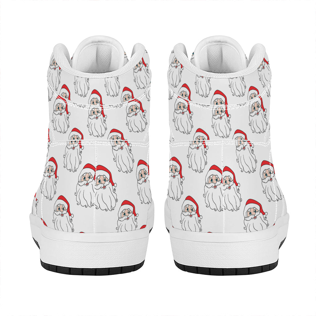 Christmas High Top Leather Sneakers with Santa Claus