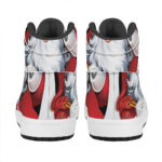 Christmas High Top Leather Sneakers with Santa Claus Design