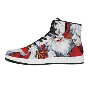 Christmas High Top Leather Sneakers With Santa Claus Design Ydif6