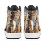 Christmas High Top Leather Sneakers with Santa Labrador Retriever Print