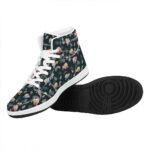 Christmas High Top Leather Sneakers with Sleeping Sloths Pattern