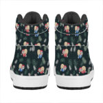 Christmas High Top Leather Sneakers with Sleeping Sloths Pattern