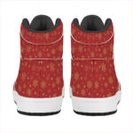 Christmas High Top Leather Sneakers with Snowflake and Star Design