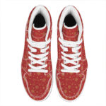 Christmas High Top Leather Sneakers with Snowflake and Star Design