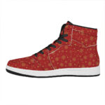 Christmas High Top Leather Sneakers with Snowflake and Star Design