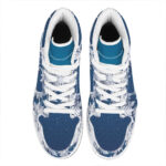 Christmas High Top Leather Sneakers with Snowflake Design