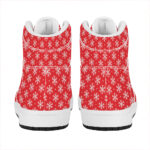 Christmas High Top Leather Sneakers with Snowflake Print Design