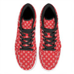 Christmas High Top Leather Sneakers with Snowflake Print Design