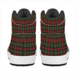 Christmas High Top Leather Sneakers with Tartan Pattern Print