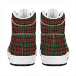 Christmas High Top Leather Sneakers with Tartan Pattern Print