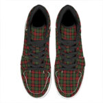 Christmas High Top Leather Sneakers with Tartan Pattern Print