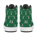 Christmas High Top Leather Sneakers with Tree Knit Design