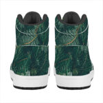 Christmas High Top Leather Sneakers with Tree Print Design