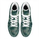 Christmas High Top Leather Sneakers with Tree Print Design