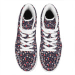 Christmas High Top Leather Sneakers with Watercolor Pattern Print