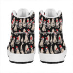 Christmas Pug Design High Top Leather Sneakers