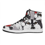 Christmas Siberian Husky High Top Leather Sneakers for Dog Lovers