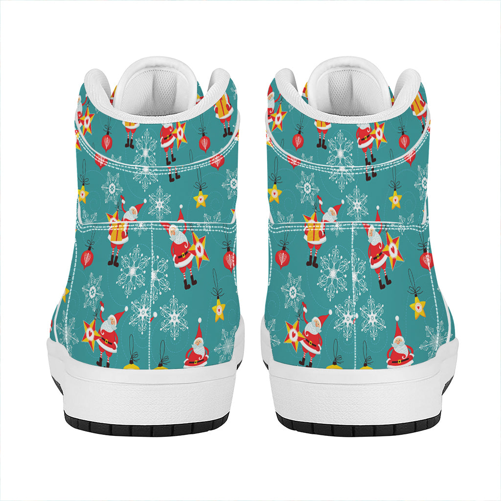 Christmas Themed High Top Leather Sneakers for Holiday Gifting