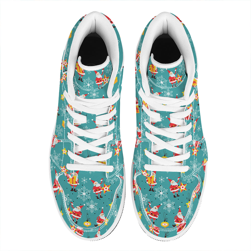 Christmas Themed High Top Leather Sneakers for Holiday Gifting