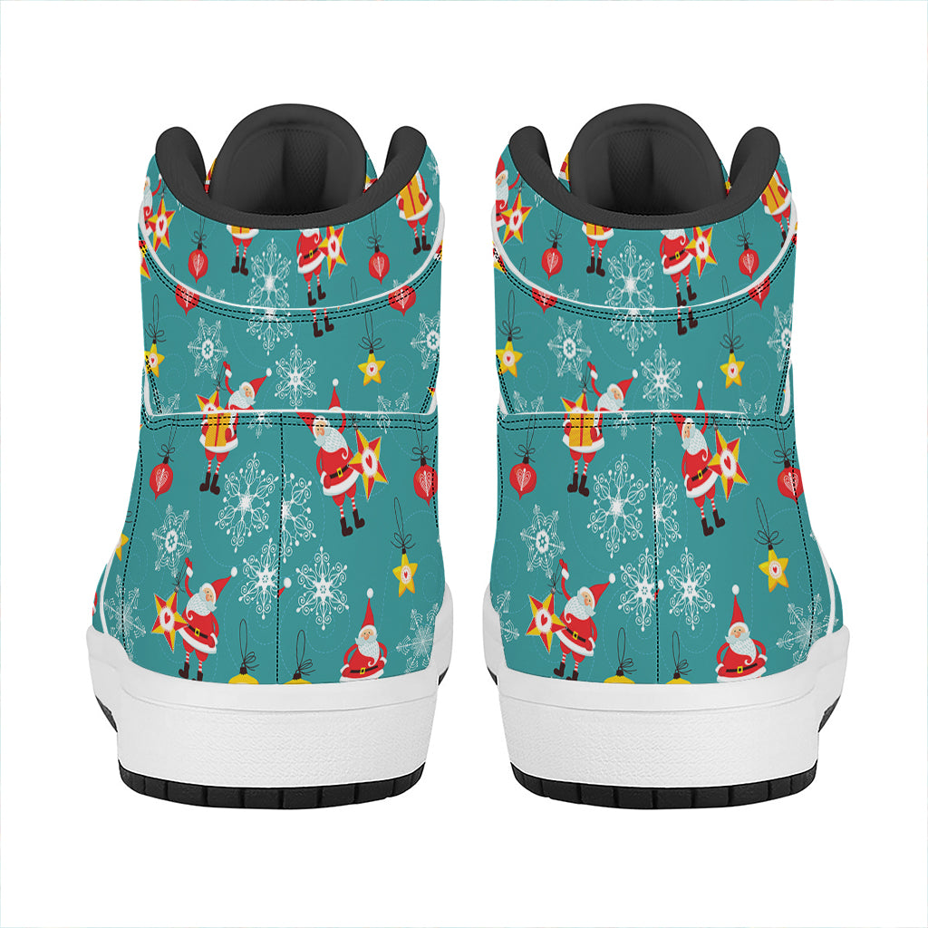 Christmas Themed High Top Leather Sneakers for Holiday Gifting