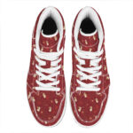 Christmas Themed High Top Leather Sneakers with Angel Design