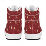 Christmas Themed High Top Leather Sneakers with Angel Design