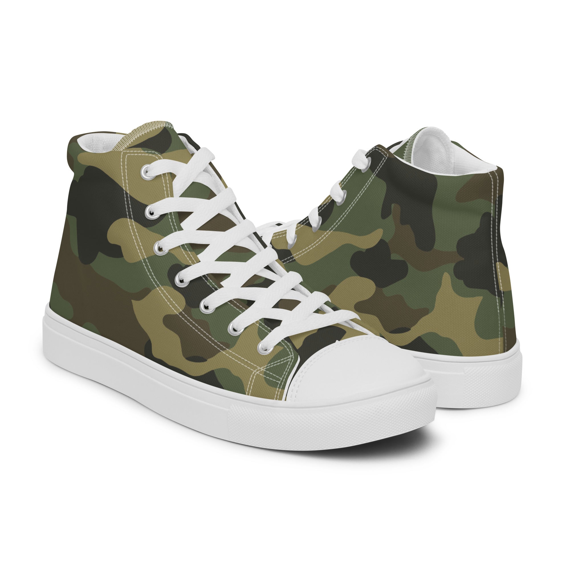 Men’s Camo High-Top Sneakers – Classic Canvas Military Style – Durable & ComfortableMen’s Camo High-Top Sneakers – Classic Canvas Military Style – Durable & Comfortable