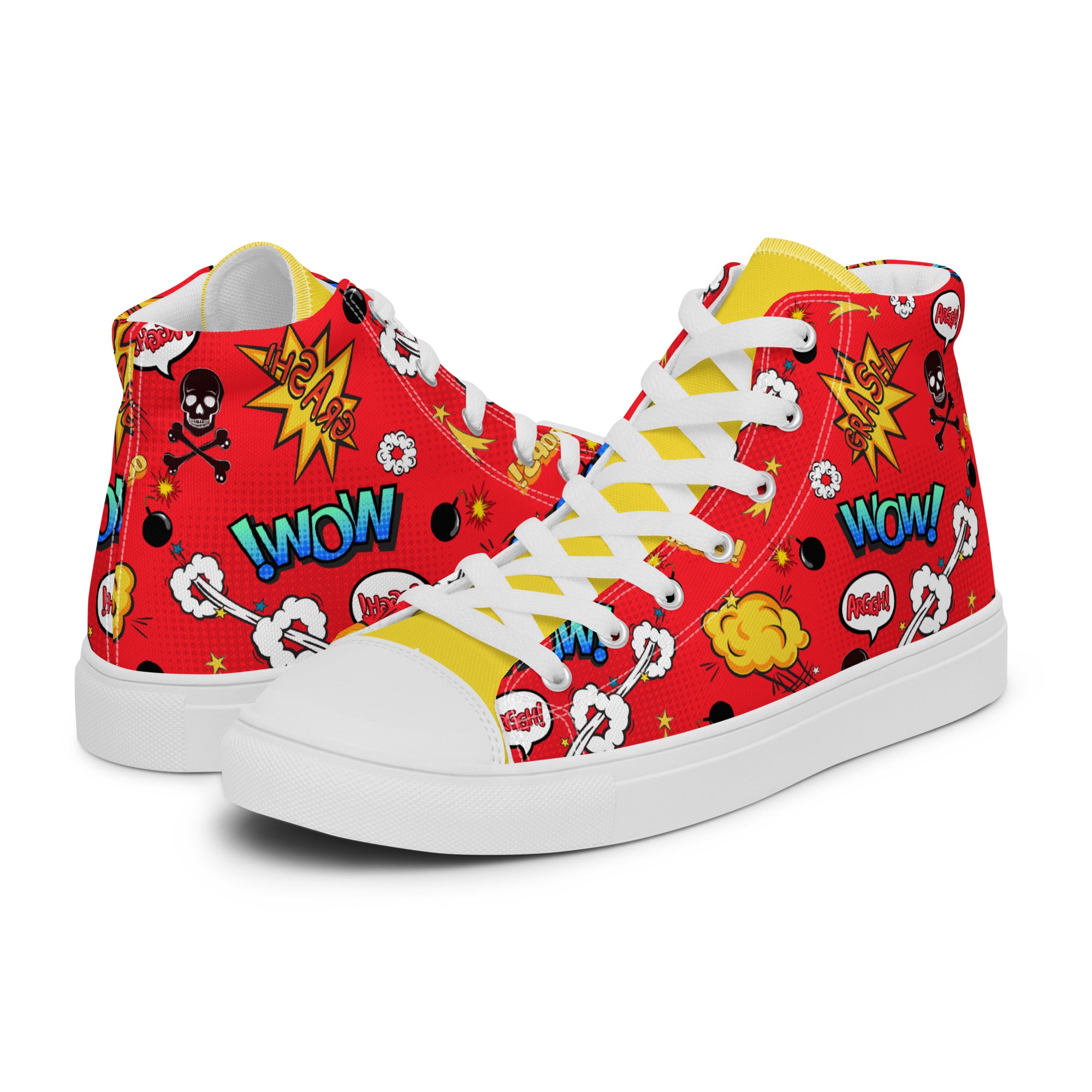 Fashion Forward Mens High Top Sneakers With Color Pop Details Ubqsf