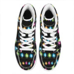 Festive Christmas Lights High Top Leather Sneakers