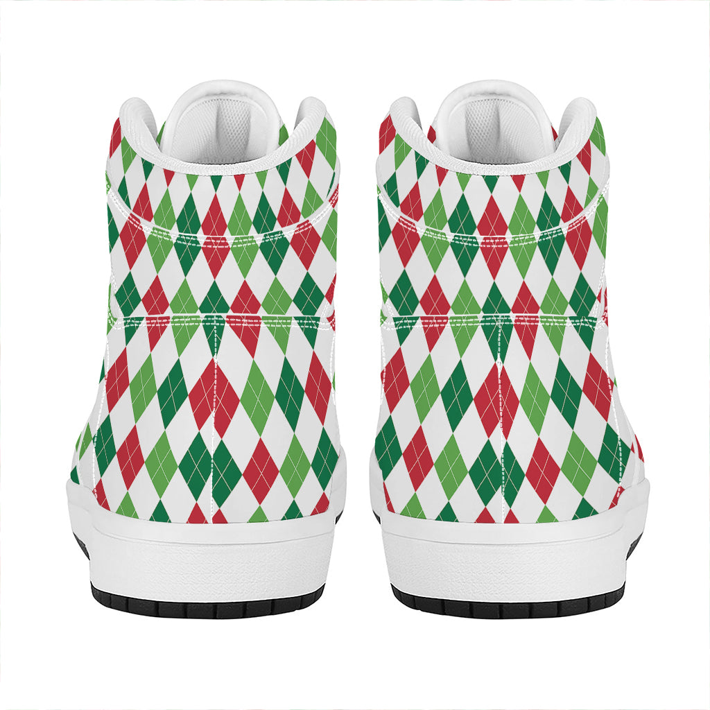 Festive High Top Leather Sneakers for Christmas Celebration