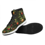 Festive High Top Leather Sneakers with Christmas Tree Design