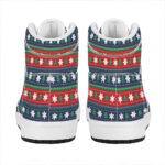 Festive Holiday High Top Leather Sneakers Merry Christmas