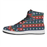 Festive Holiday High Top Leather Sneakers Merry Christmas