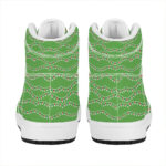 Festive Holiday High Top Leather Sneakers with Christmas Lights Print