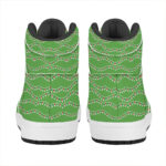 Festive Holiday High Top Leather Sneakers with Christmas Lights Print