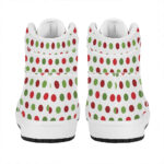 Festive Holiday Polka Dot High Top Leather Sneakers for Christmas