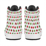 Festive Holiday Polka Dot High Top Leather Sneakers for Christmas