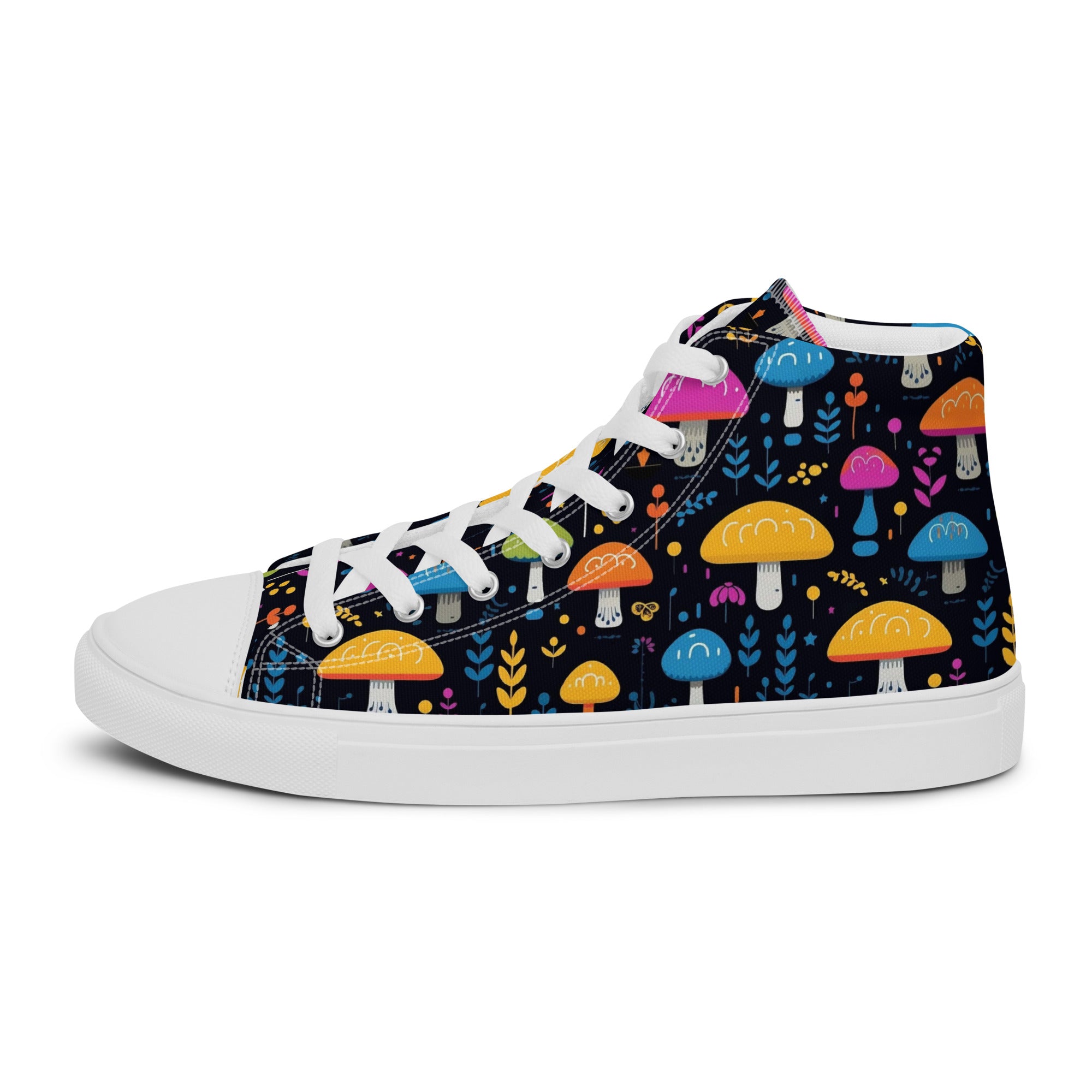 Colorful Mushroom High-Top Canvas Shoes Comfortable & Durable Footwear