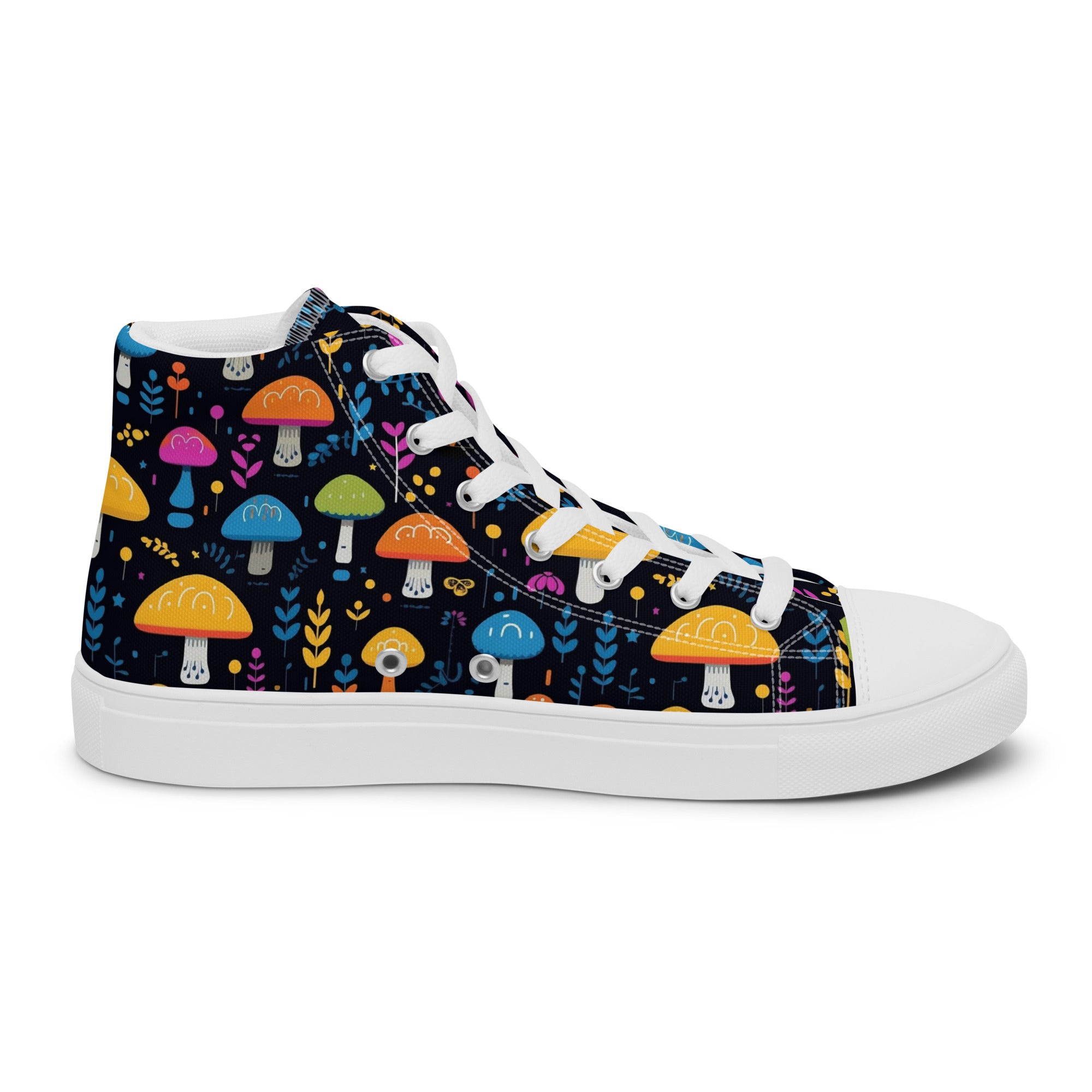 Colorful Mushroom High-Top Canvas Shoes Comfortable & Durable Footwear