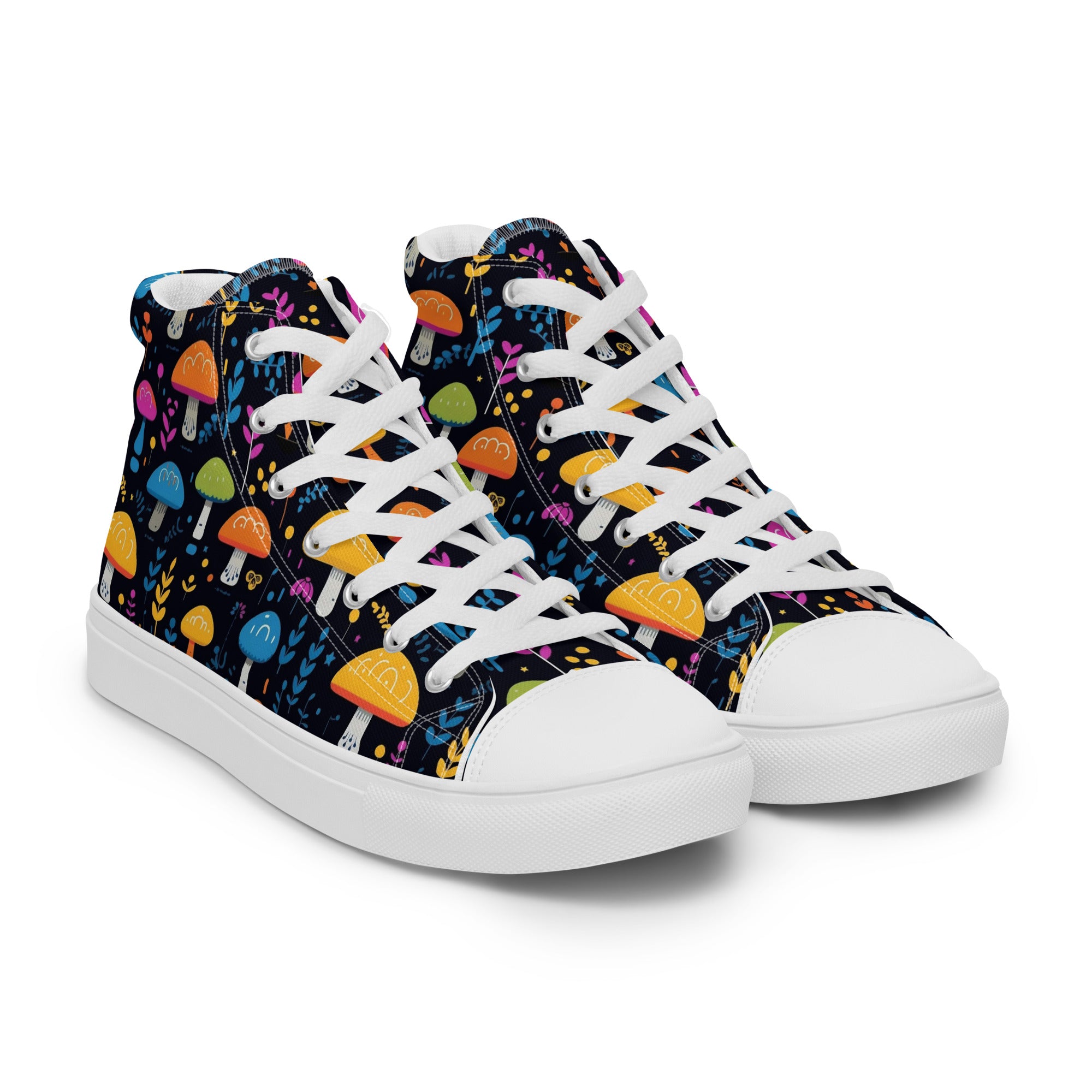 Colorful Mushroom High-Top Canvas Shoes Comfortable & Durable Footwear