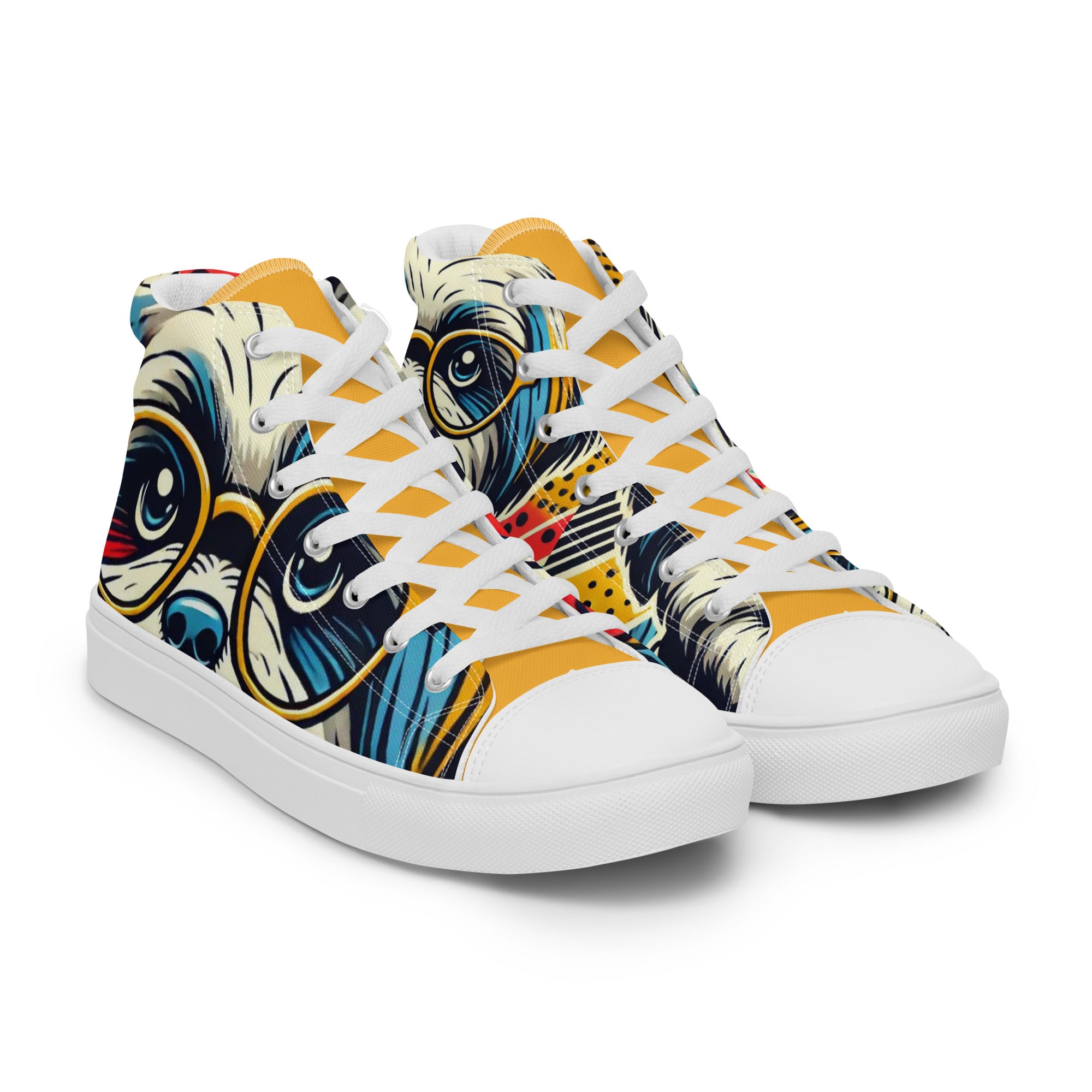 Men’s Dog Lover High-Tops, Shih Tzu Print, Breathable Canvas Sneakers