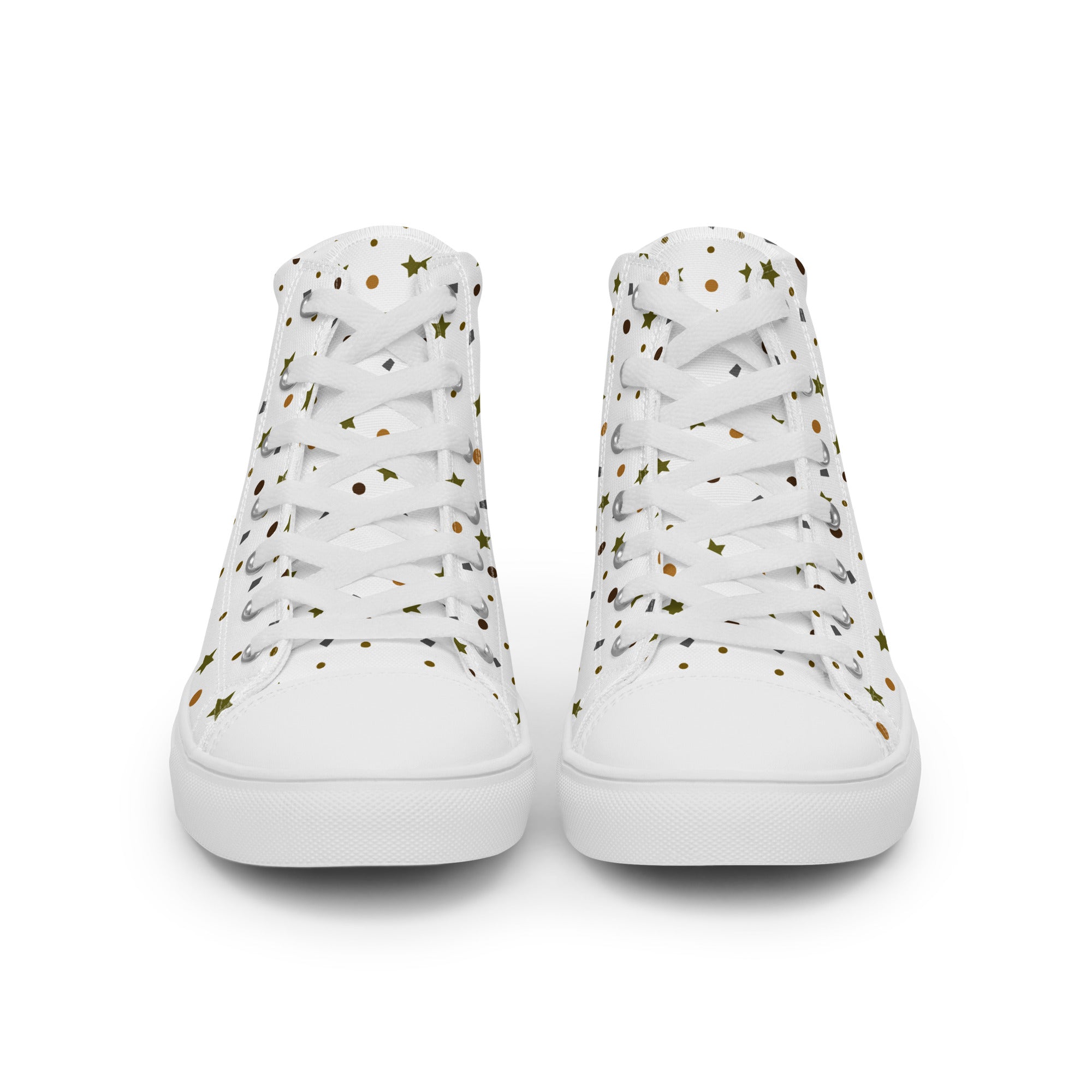 Men’s Geometric Print High-Top Sneakers, Casual Canvas Shoes