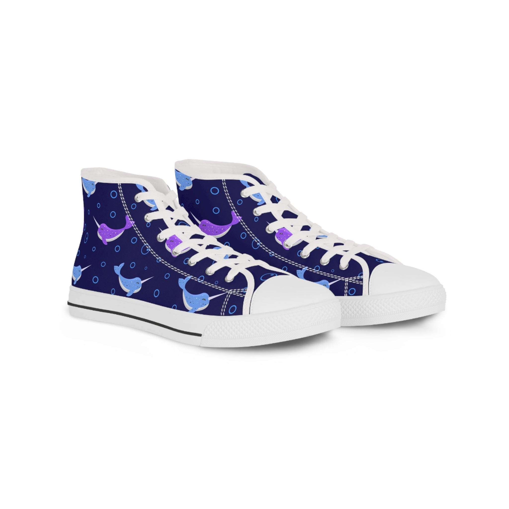 Mens High Top Canvas Sneakers With Bluebird Print Elegant And Comfortable Canvas Shoes 4F1Th