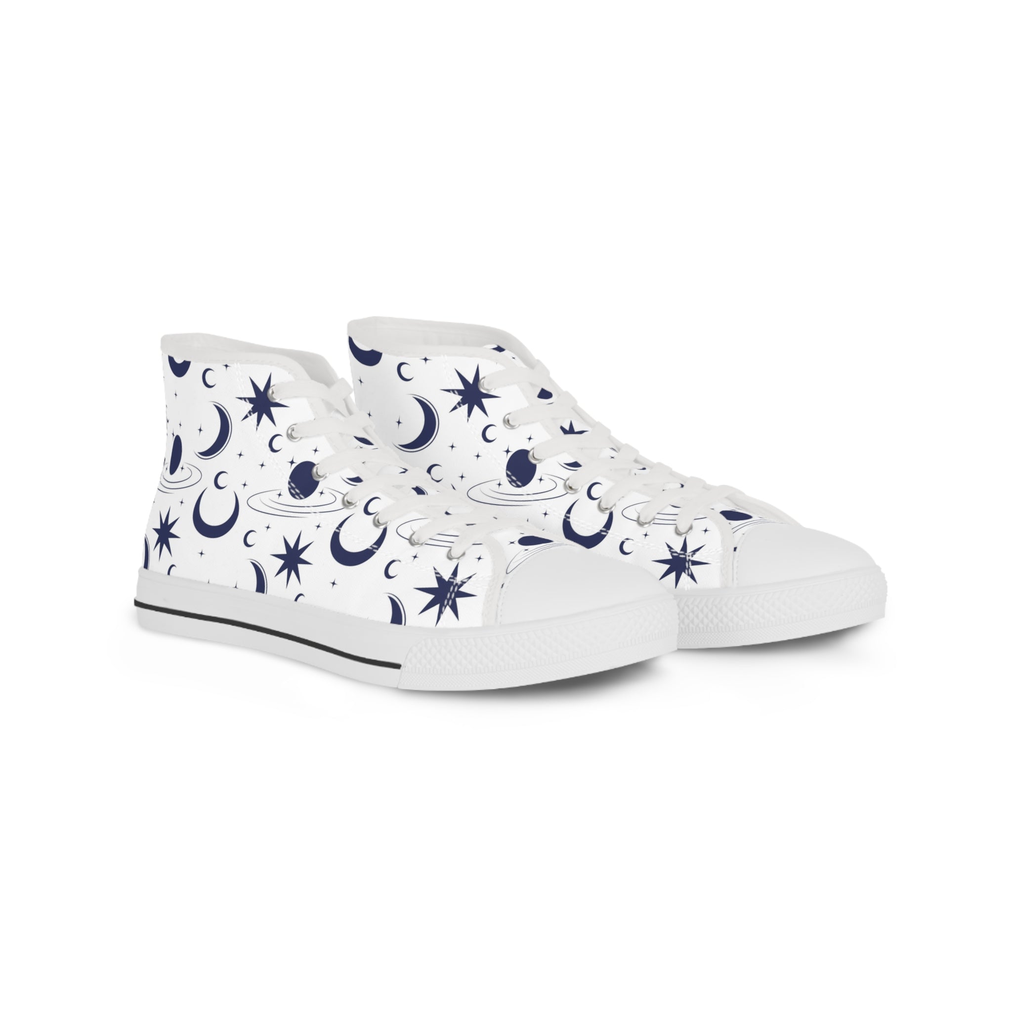 Mens High Top Canvas Sneakers With Celestial Print Cosmic And Stylish Canvas Shoes Lg9Q3