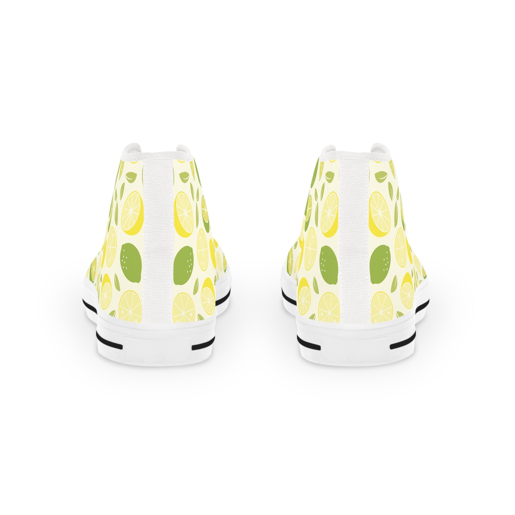 Men’s High-Top Canvas Sneakers with Citrus Lemon and Lime Print – Fresh and Stylish