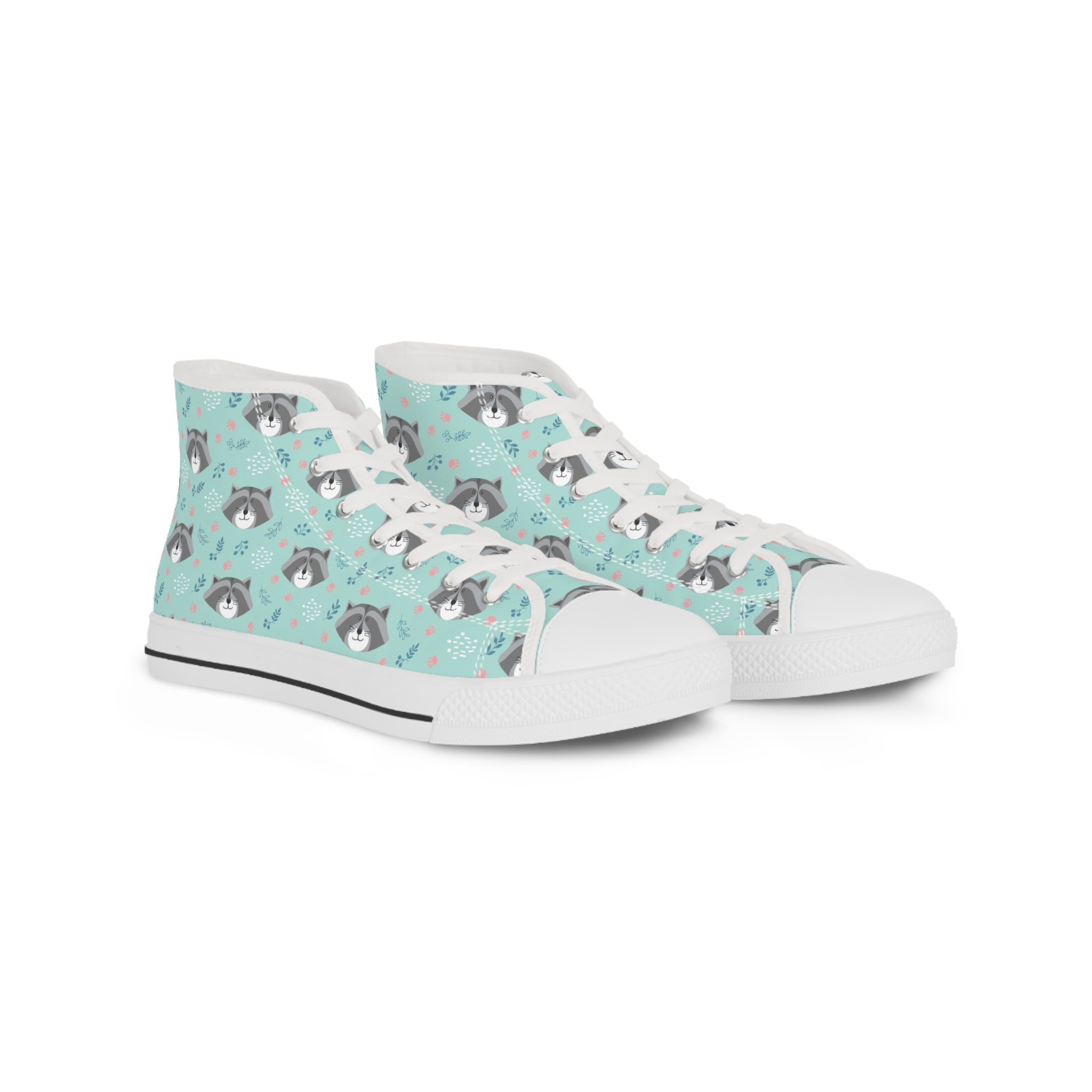 Mens High Top Canvas Sneakers With Cute Cat Print Fun And Comfortable Canvas Shoes Wplhb