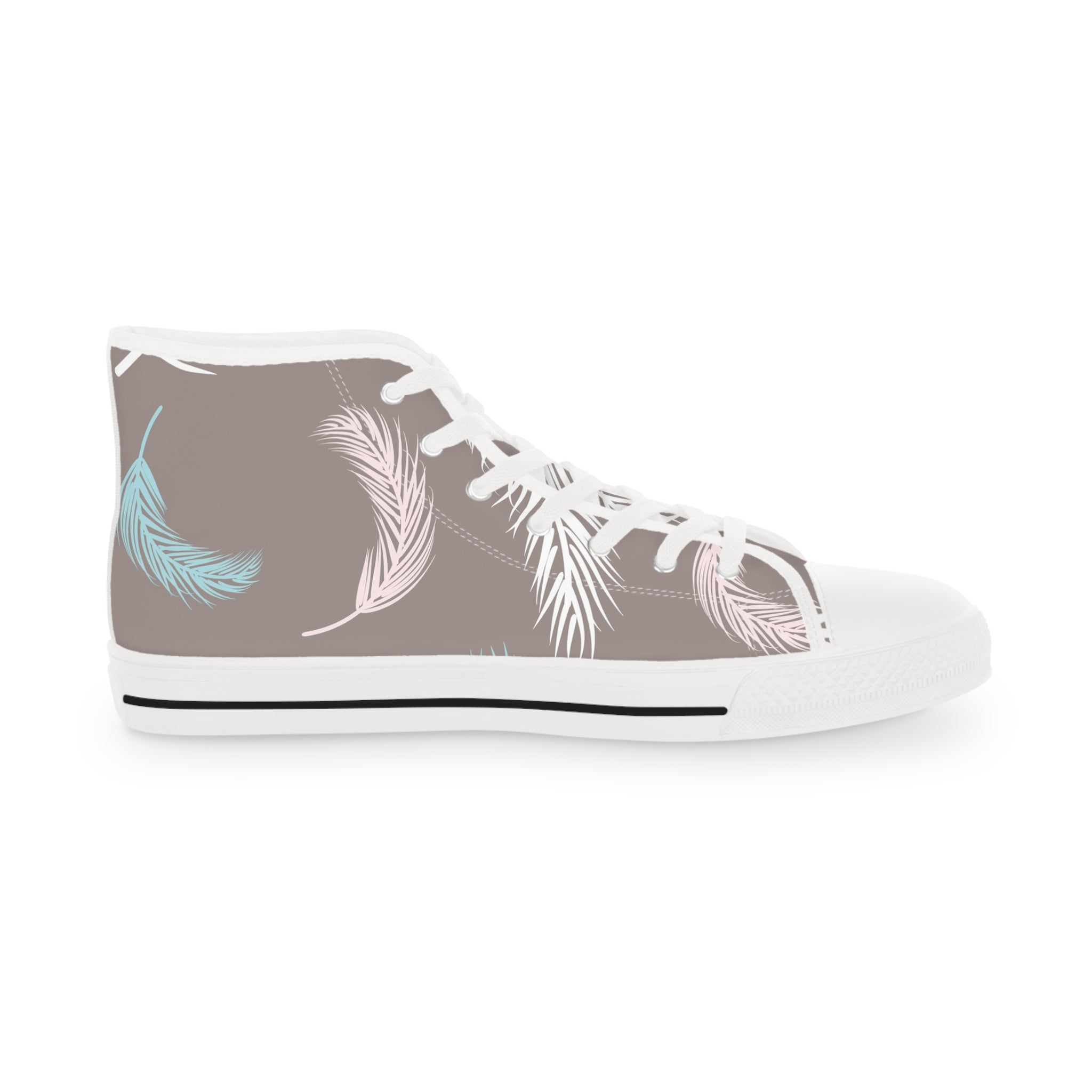 Men’s High-Top Canvas Sneakers with Feather Print – Soft and Stylish Design