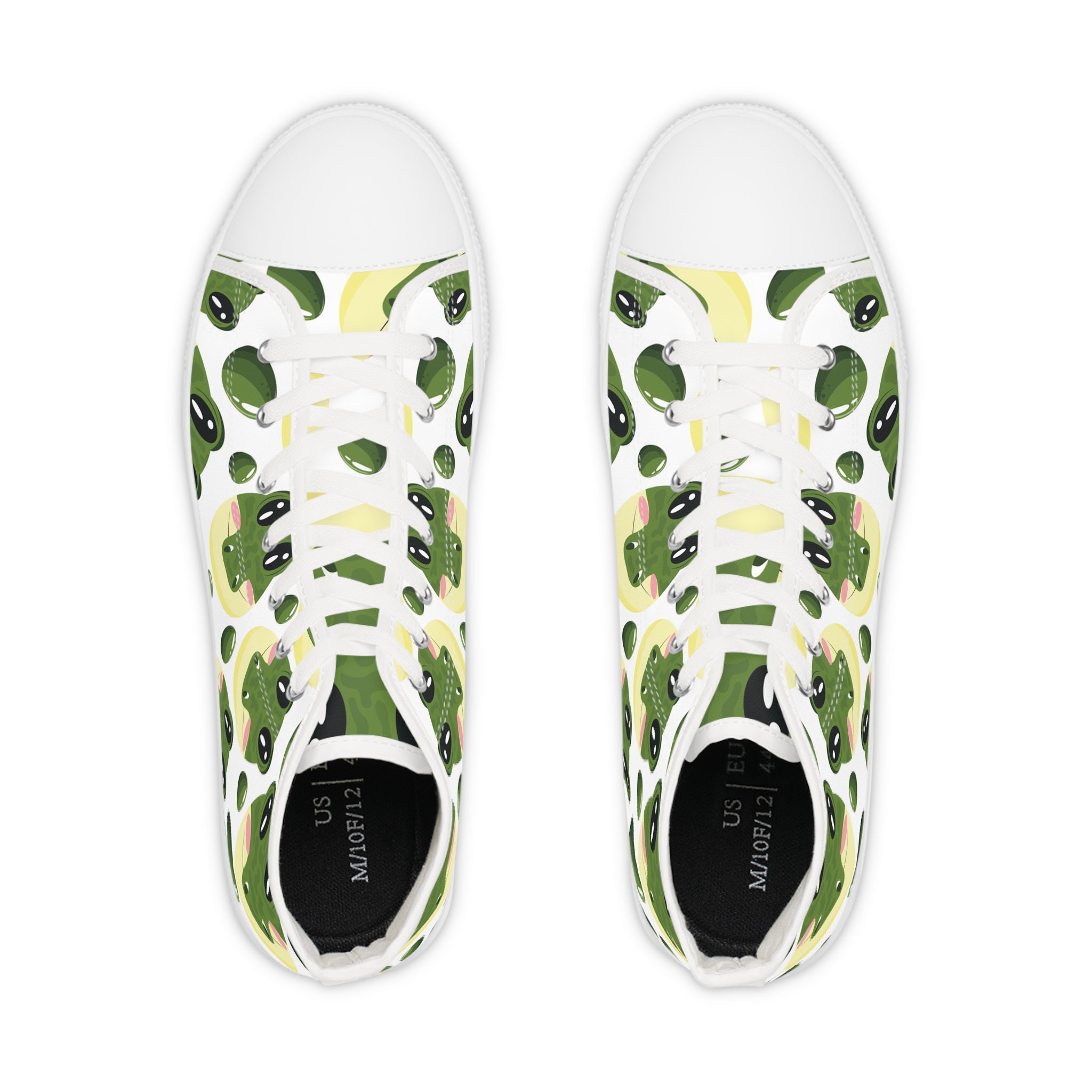 Men’s High-Top Canvas Sneakers with Frog Print – Playful & Nature-Inspired